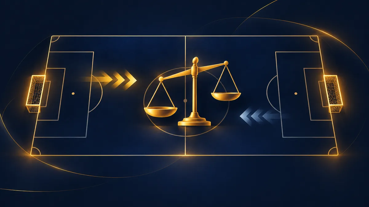 亚洲盘口让球讲解配图 - 体娱汇 | TIYU SPORTHUB 亚洲让球盘口示意图:足球场与让球天平
